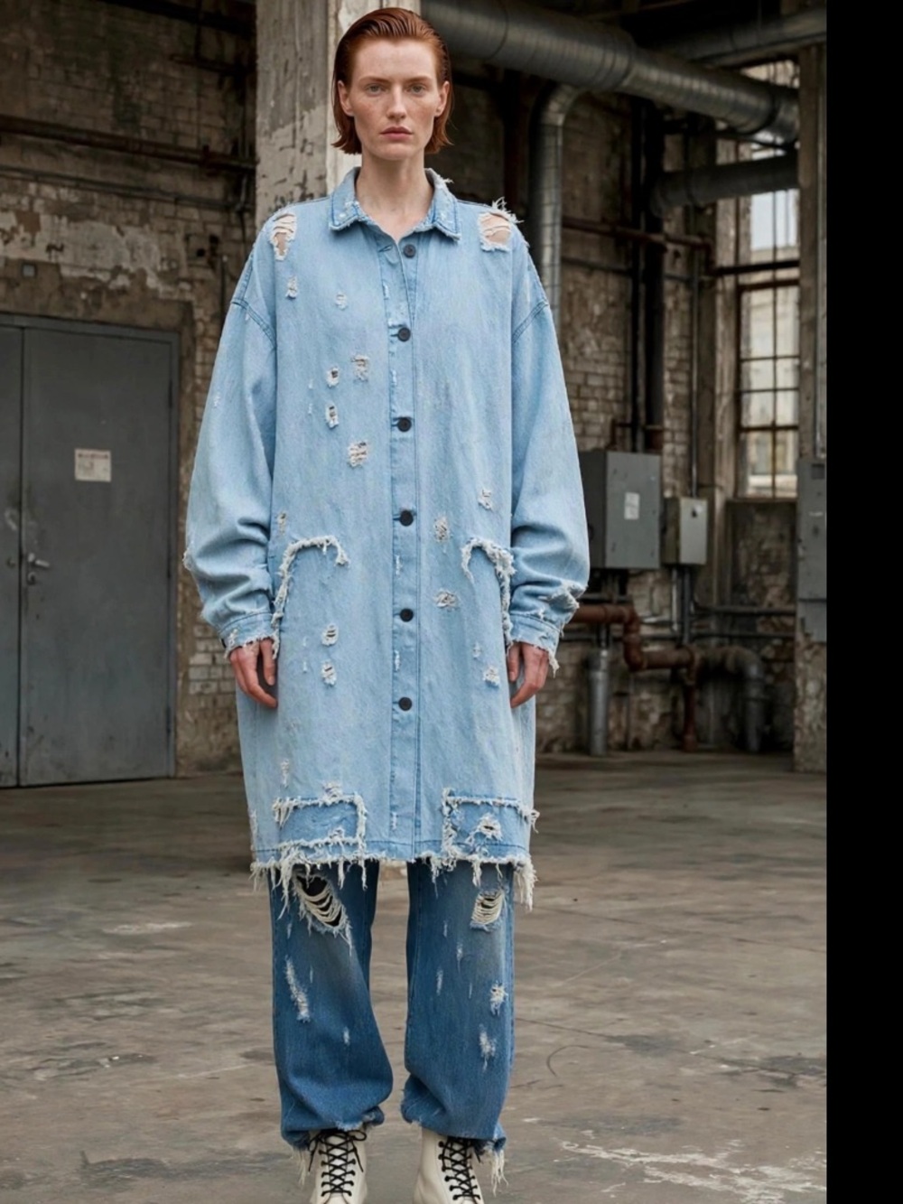 Zara cotton distressed jacket or dress